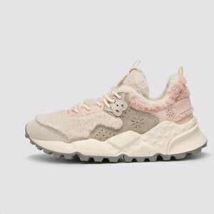 Flower Mountain Kotetsu Teddy Sneakers in Cream & Pink
